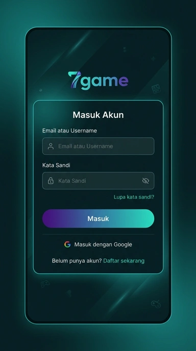 Tampilan halaman login 7game