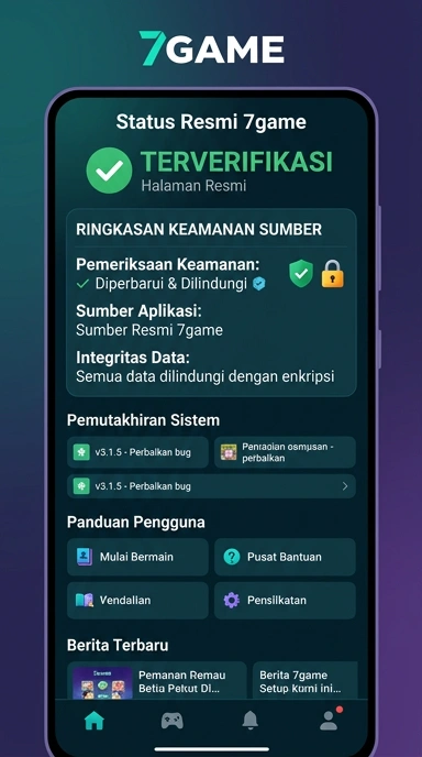 Tampilan kanal resmi 7game