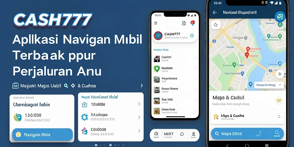 Antarmuka CASH777 yang sederhana dan fungsional untuk navigasi mobil.