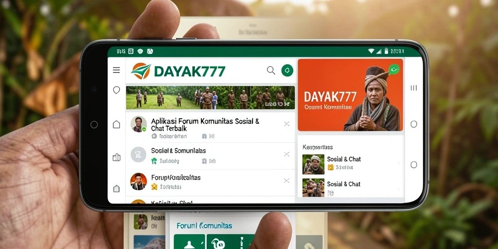Antarmuka pengguna utama aplikasi Forum Komunitas DAYAK777 yang intuitif.