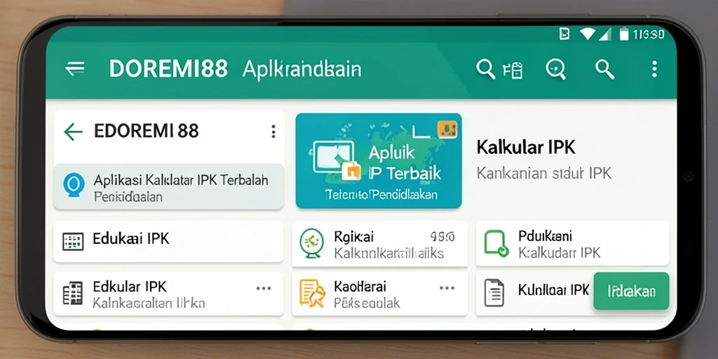 Tampilan antarmuka aplikasi Kalkulator IPK DOREMI88 yang mudah digunakan.