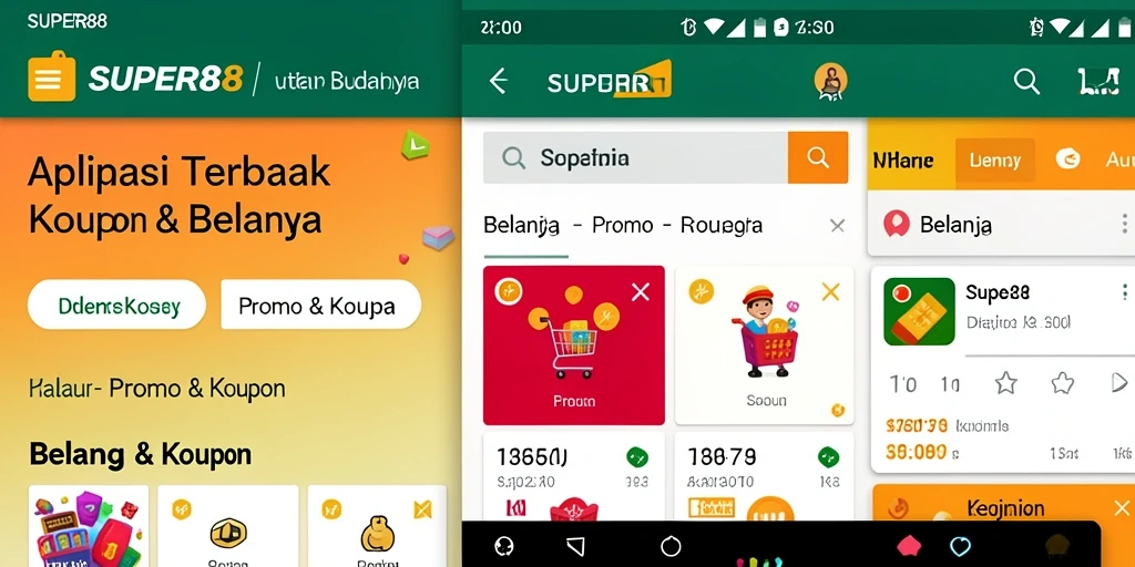 Tampilan antarmuka aplikasi SUPER88 dengan berbagai promo menarik.