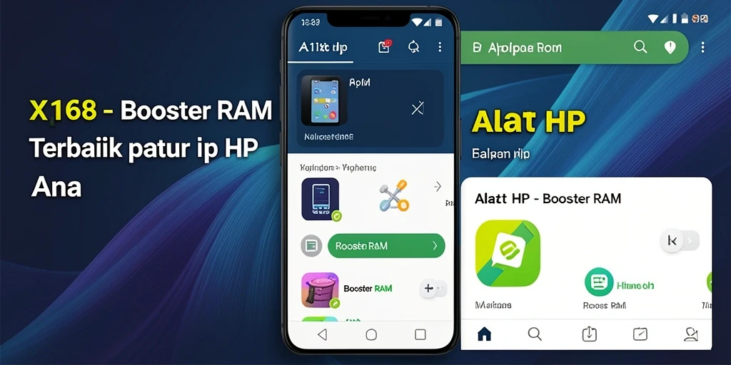 Tampilan antarmuka pengguna X168 yang sederhana dan efektif untuk Booster RAM.